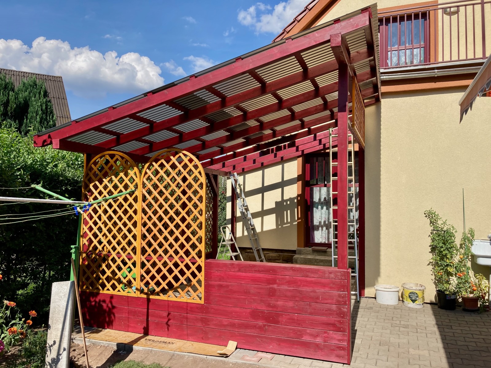 Pergola s makrolonovou střechou